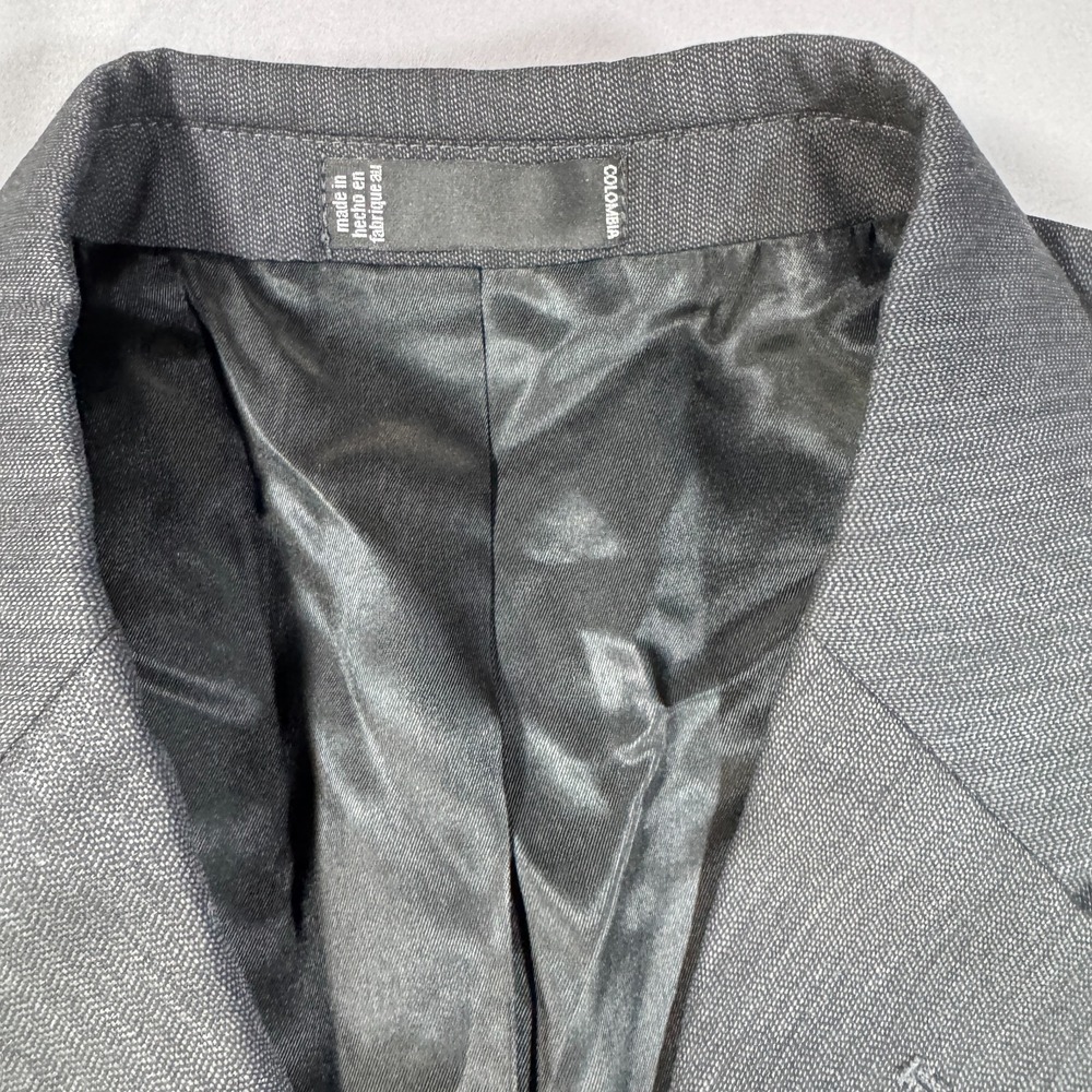 Emanuel Ungaro Mens 46R Sport Coat Blazer 100% Wool Charcoal Gray 3-Button Suit - Picture 3 of 8